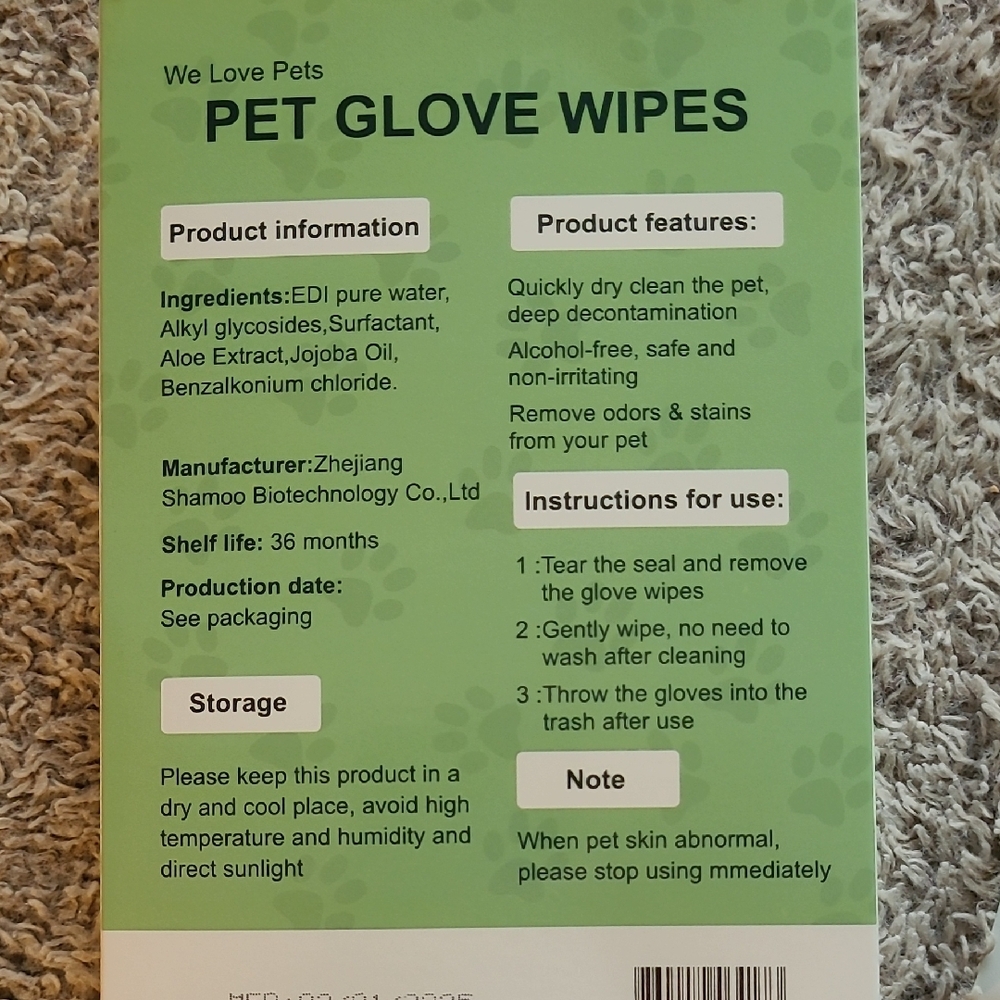 WLP Pet Glove Wipes for Dogs & Cats - Picture 4 of 5